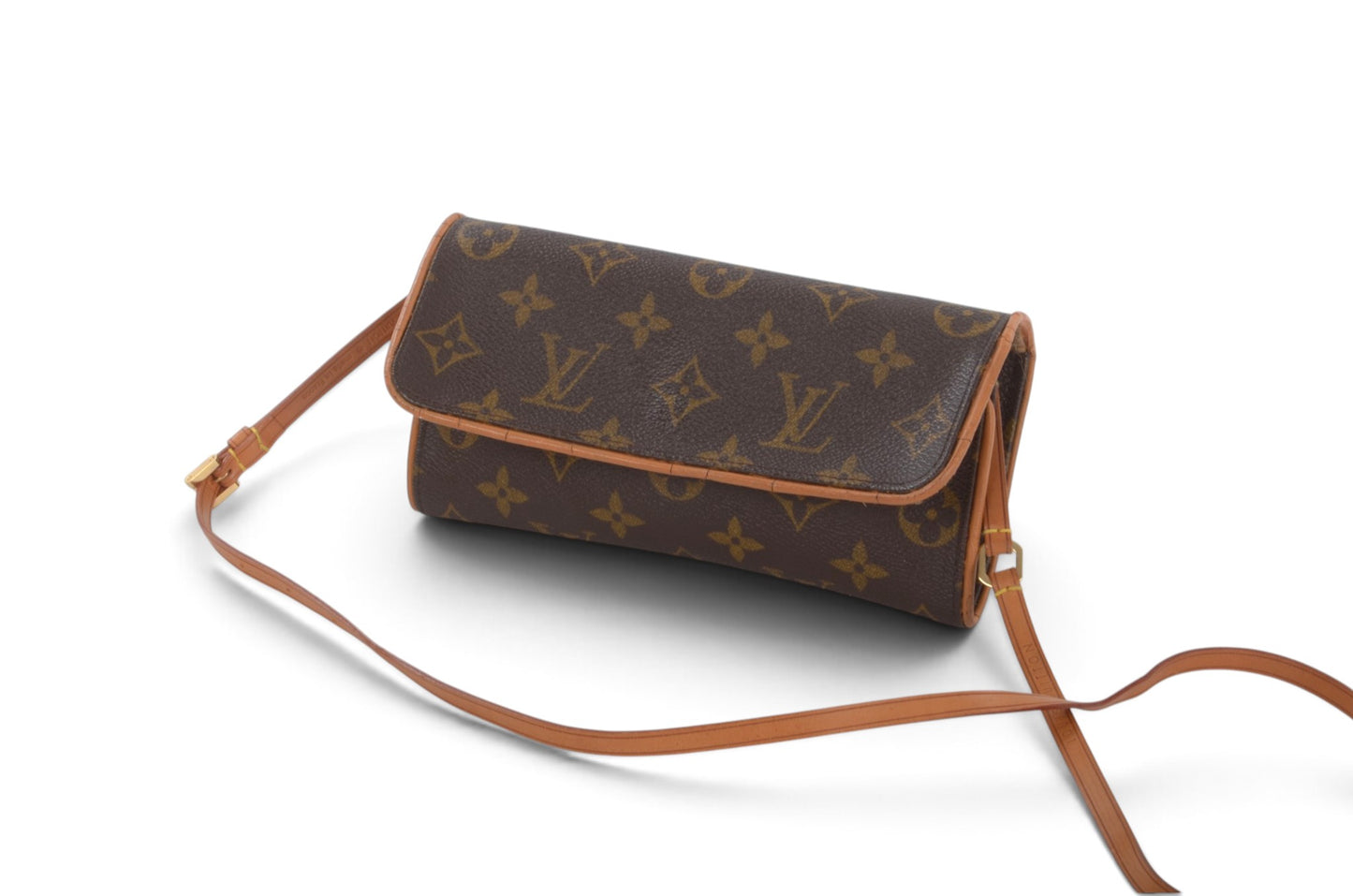 Louis Vuitton Vintage Pochette Twin Crossbody Bag Monogram Clutch Pouch Designer Classic