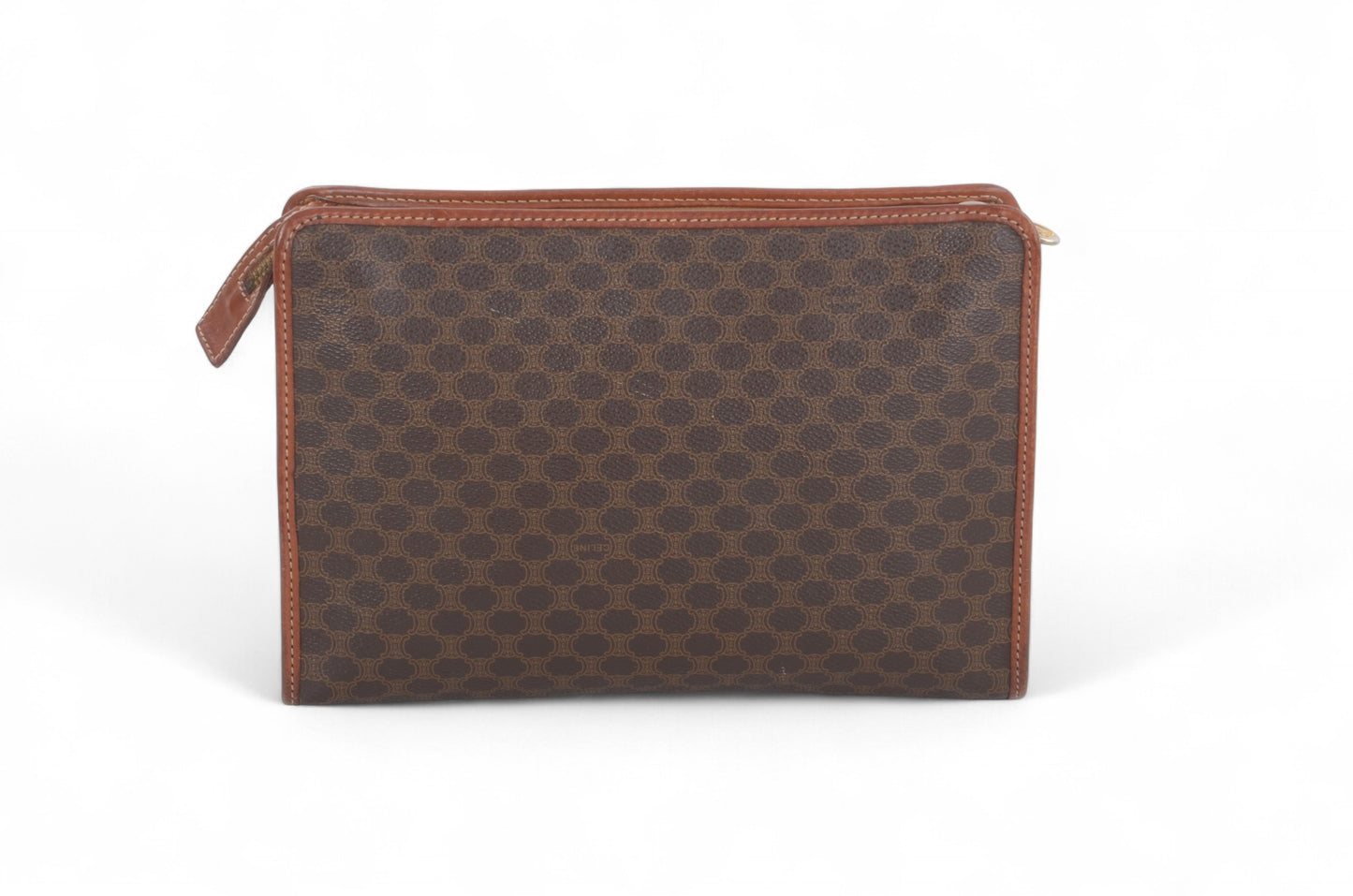 Celine Vintage Triomphe Clutch Bag Evening Bag Pouch Make Up Vanity Toiletry Bag Monogram Canvas Designer Classic