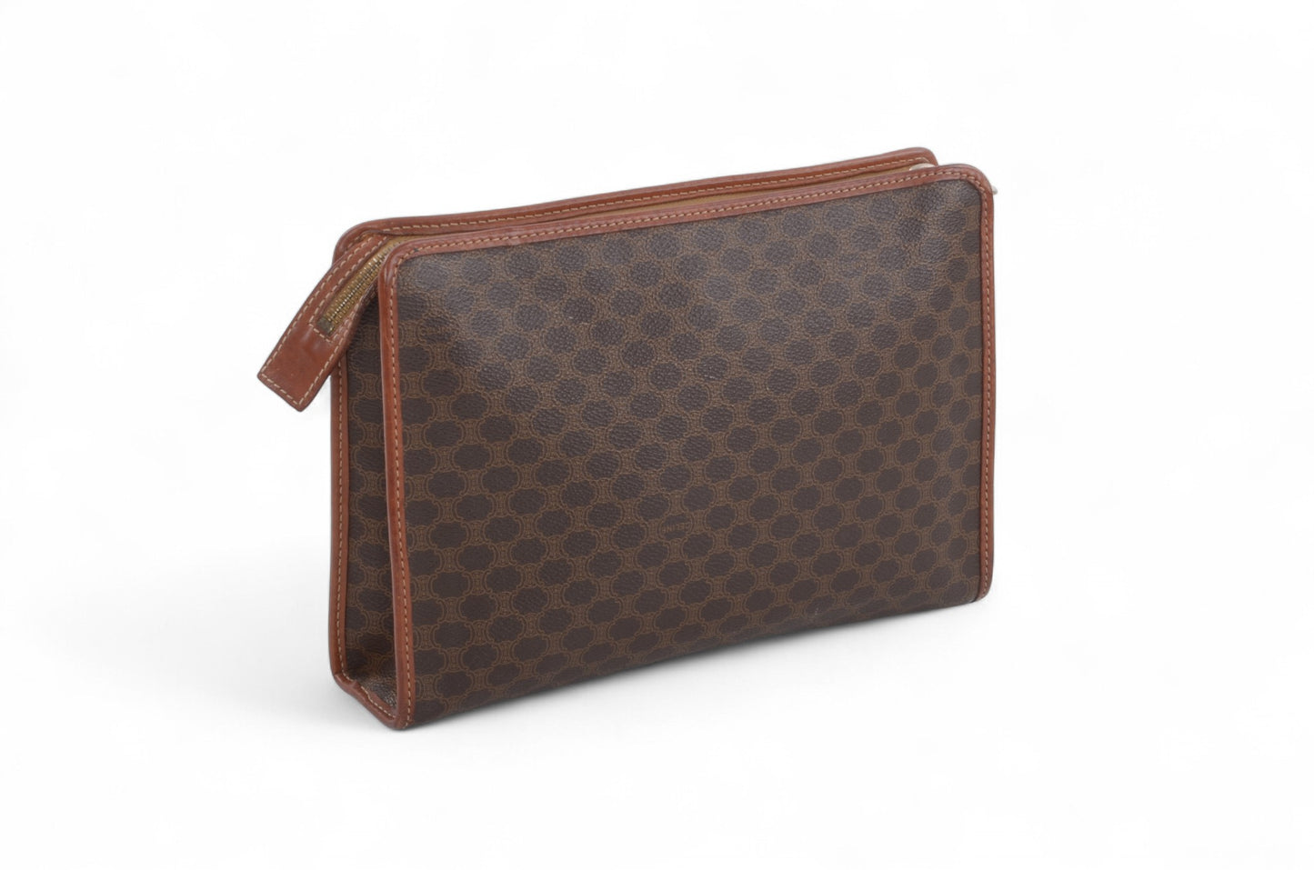 Celine Vintage Triomphe Clutch Bag Evening Bag Pouch Make Up Vanity Toiletry Bag Monogram Canvas Designer Classic