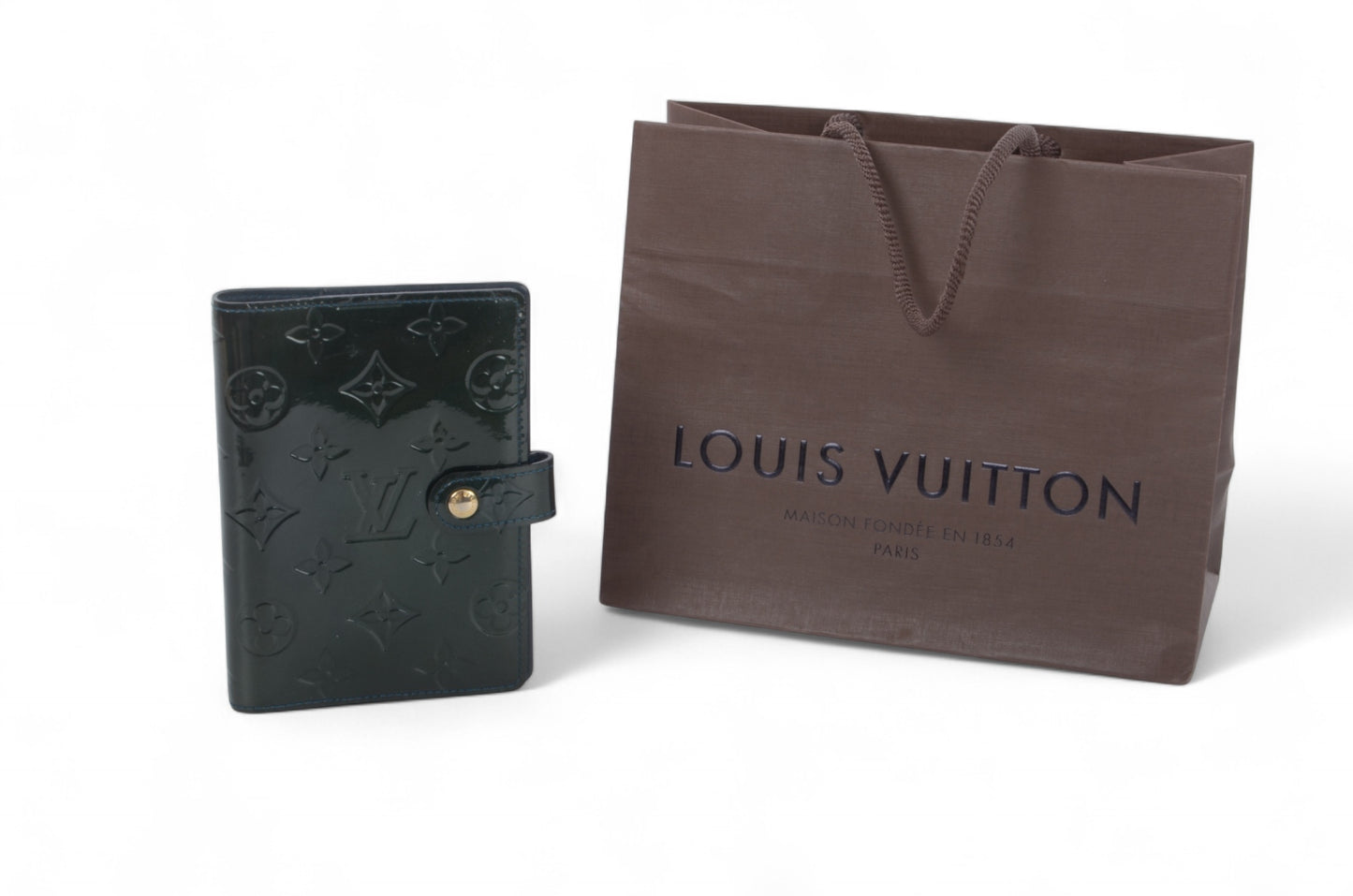 Louis Vuitton Monogram Vernis Leather Agenda PM 6-hole type Filofax Notebook Cover Vintage