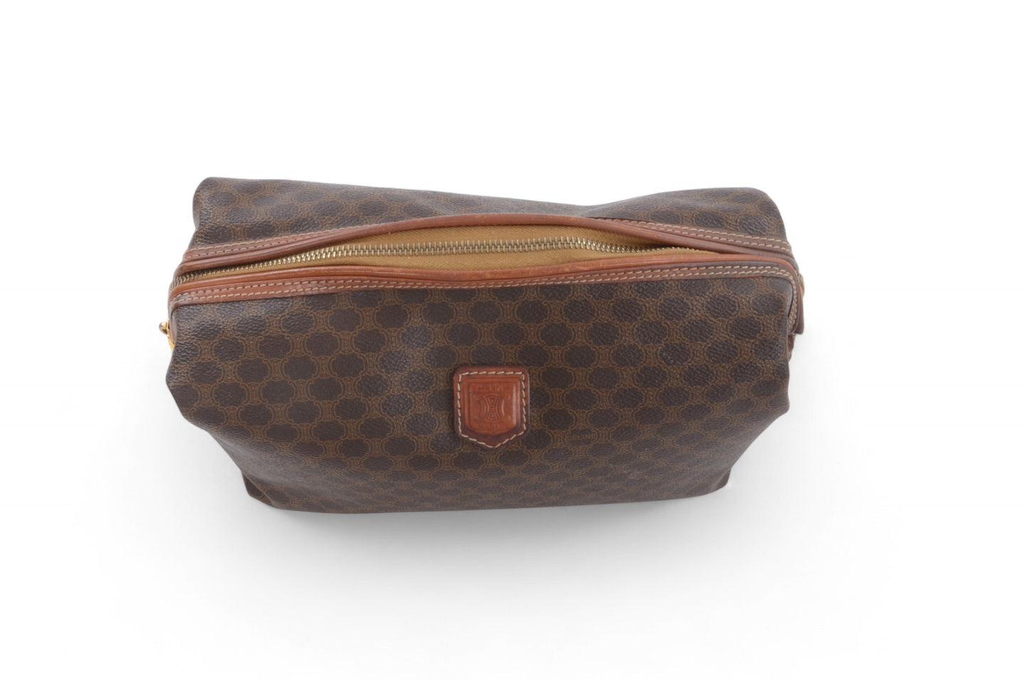 Celine Vintage Triomphe Clutch Bag Evening Bag Pouch Make Up Vanity Toiletry Bag Monogram Canvas Designer Classic