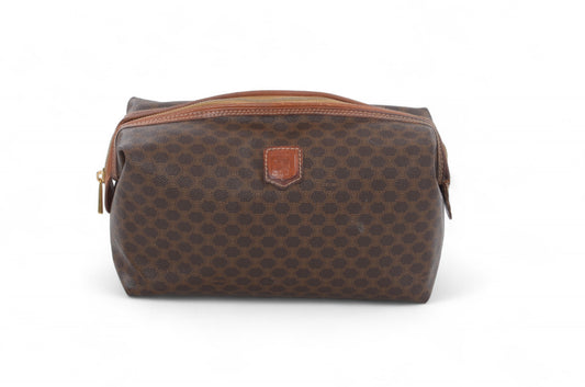 Celine Vintage Triomphe Clutch Bag Evening Bag Pouch Make Up Vanity Toiletry Bag Monogram Canvas Designer Classic