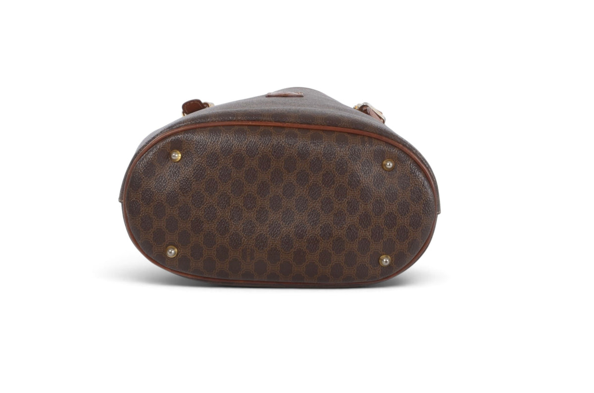 Celine Vintage Triomphe Shoulder Bag Tote Handbag Monogram Brown Designer Classic