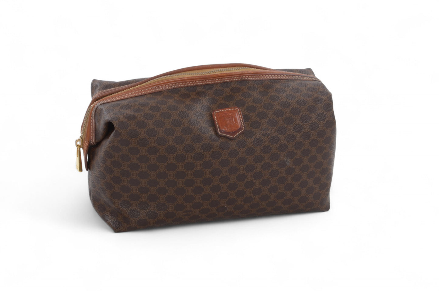 Celine Vintage Triomphe Clutch Bag Evening Bag Pouch Make Up Vanity Toiletry Bag Monogram Canvas Designer Classic