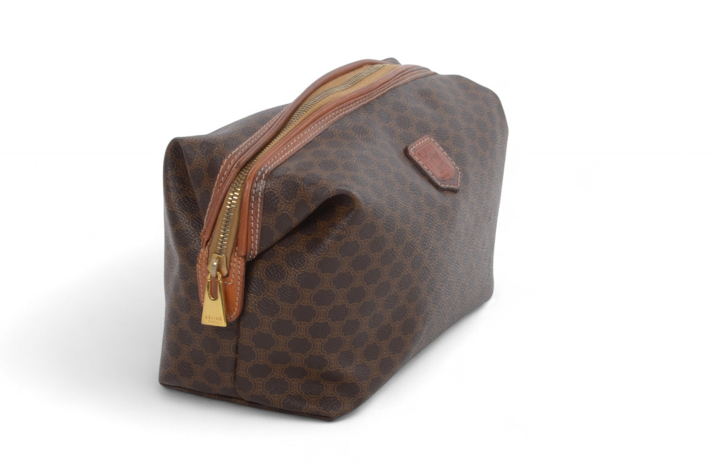 Celine Vintage Triomphe Clutch Bag Evening Bag Pouch Make Up Vanity Toiletry Bag Monogram Canvas Designer Classic