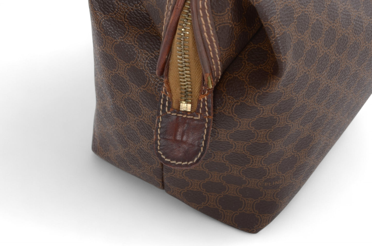 Celine Vintage Triomphe Clutch Bag Evening Bag Pouch Make Up Vanity Toiletry Bag Monogram Canvas Designer Classic