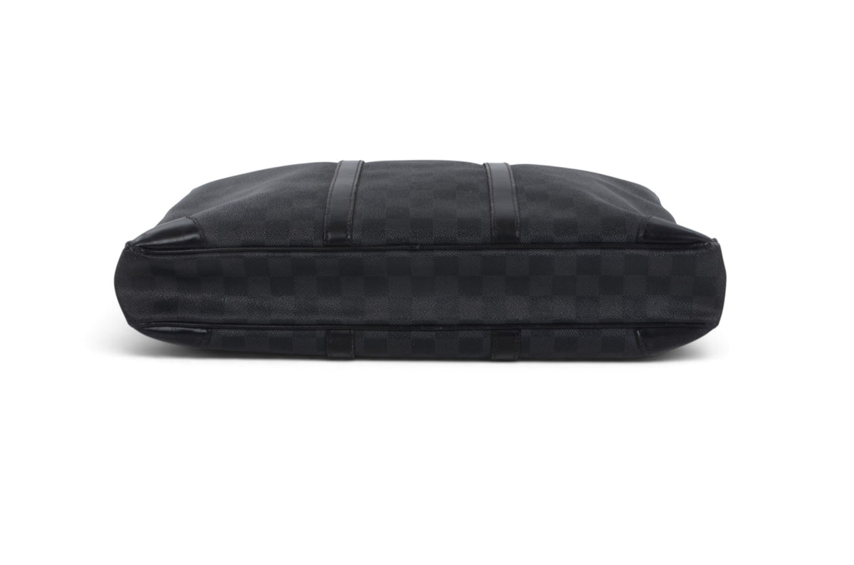 Louis Vuitton Damier Graphite Porte-Document Voyage Leather Business Laptop Document Bag Briefcase