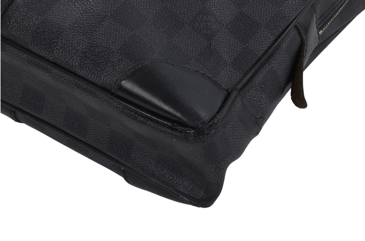 Louis Vuitton Damier Graphite Porte-Document Voyage Leather Business Laptop Document Bag Briefcase