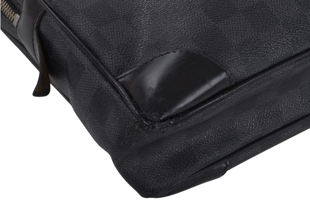 Louis Vuitton Damier Graphite Porte-Document Voyage Leather Business Laptop Document Bag Briefcase