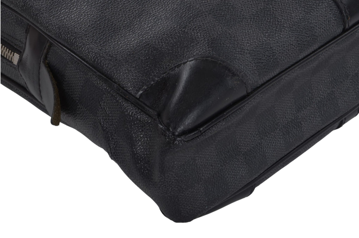 Louis Vuitton Damier Graphite Porte-Document Voyage Leather Business Laptop Document Bag Briefcase