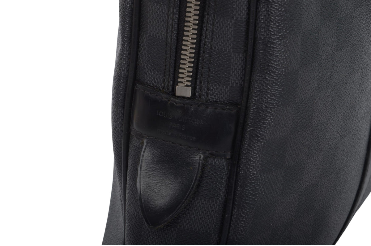Louis Vuitton Damier Graphite Porte-Document Voyage Leather Business Laptop Document Bag Briefcase