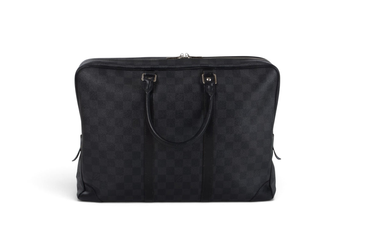 Louis Vuitton Damier Graphite Porte-Document Voyage Leather Business Laptop Document Bag Briefcase