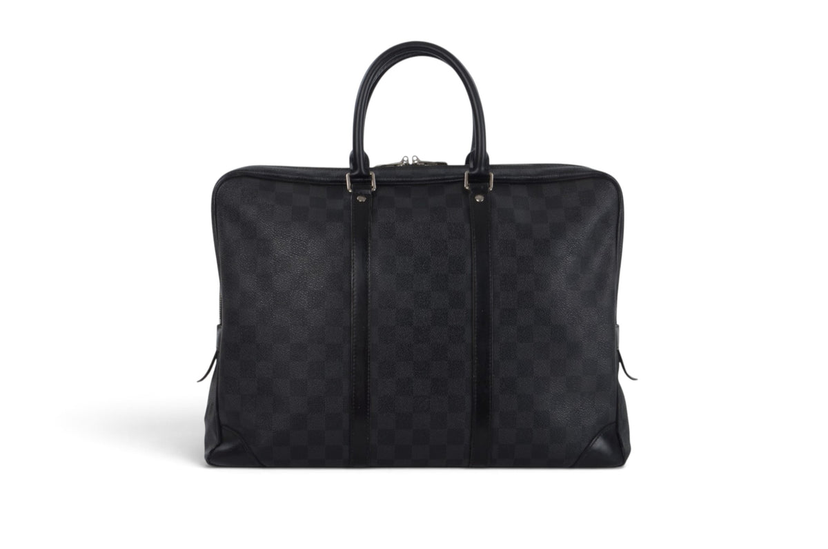 Louis Vuitton Damier Graphite Porte-Document Voyage Leather Business Laptop Document Bag Briefcase