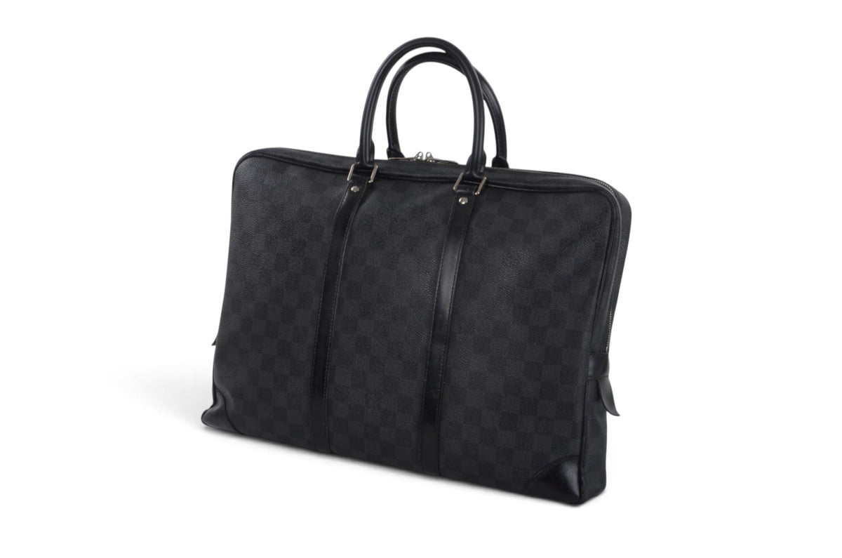 Louis Vuitton Damier Graphite Porte-Document Voyage Leather Business Laptop Document Bag Briefcase