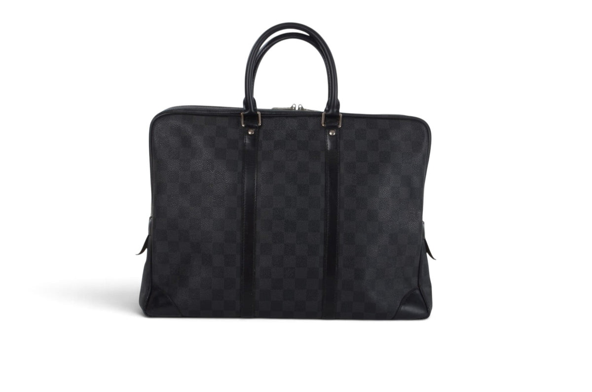 Louis Vuitton Damier Graphite Porte-Document Voyage Leather Business Laptop Document Bag Briefcase