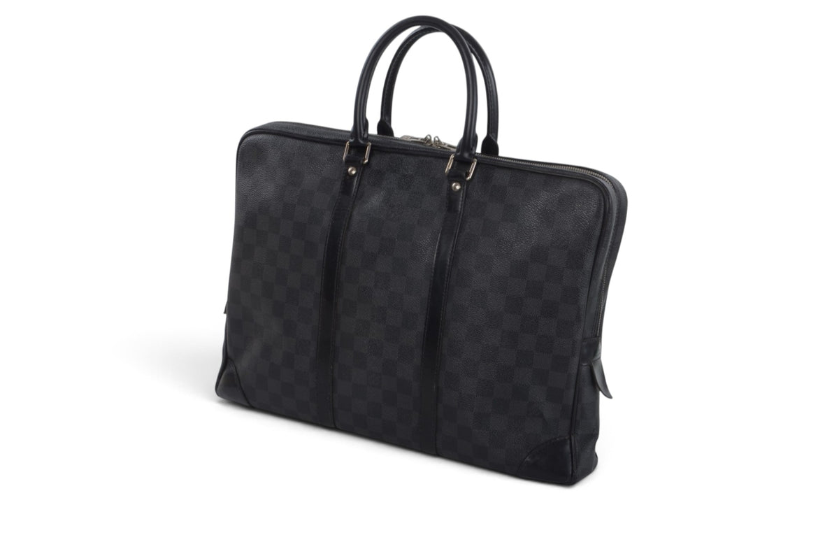 Louis Vuitton Damier Graphite Porte-Document Voyage Leather Business Laptop Document Bag Briefcase