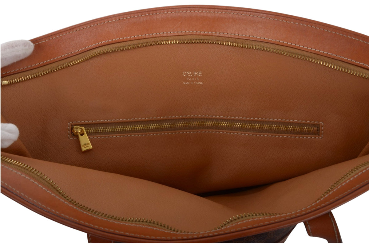 Celine Vintage Triomphe Tote Shoulder Bag Handbag Monogram Designer Classic