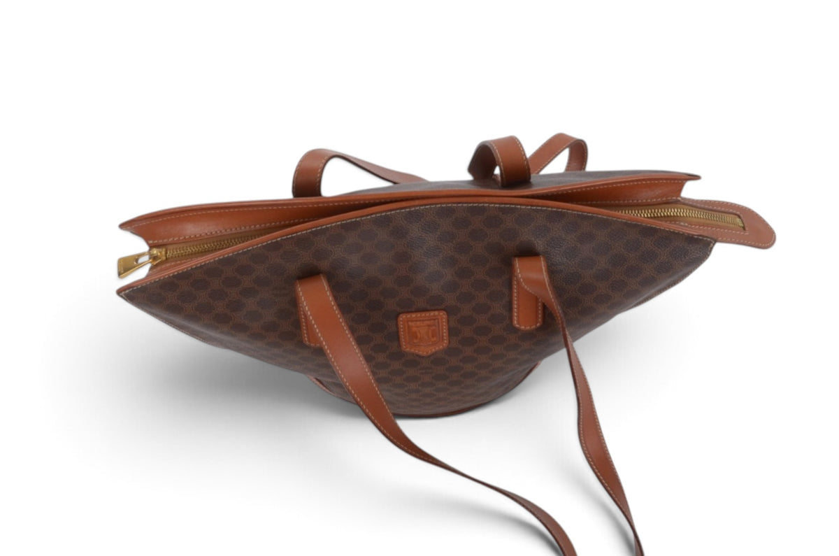 Celine Vintage Triomphe Tote Shoulder Bag Handbag Monogram Designer Classic