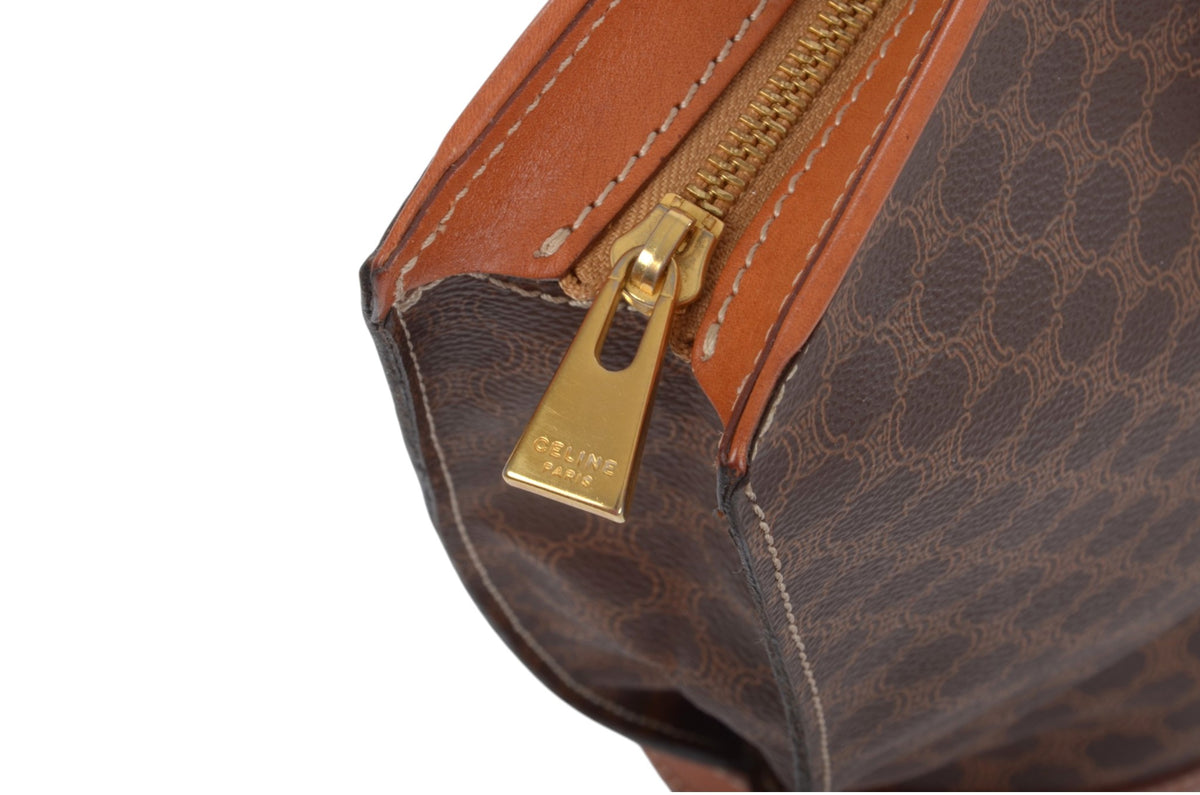 Celine Vintage Triomphe Tote Shoulder Bag Handbag Monogram Designer Classic
