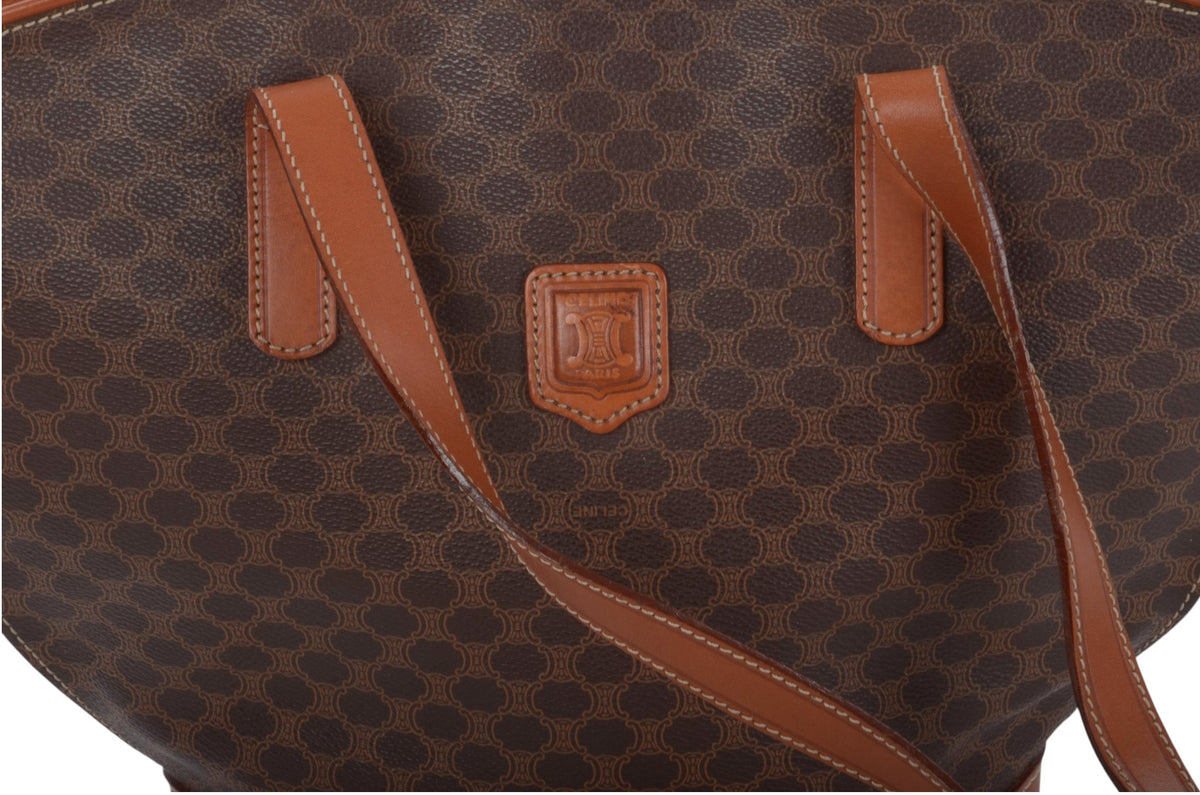 Celine Vintage Triomphe Tote Shoulder Bag Handbag Monogram Designer Classic