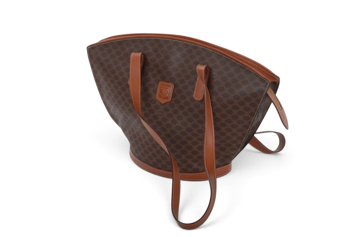 Celine Vintage Triomphe Tote Shoulder Bag Handbag Monogram Designer Classic