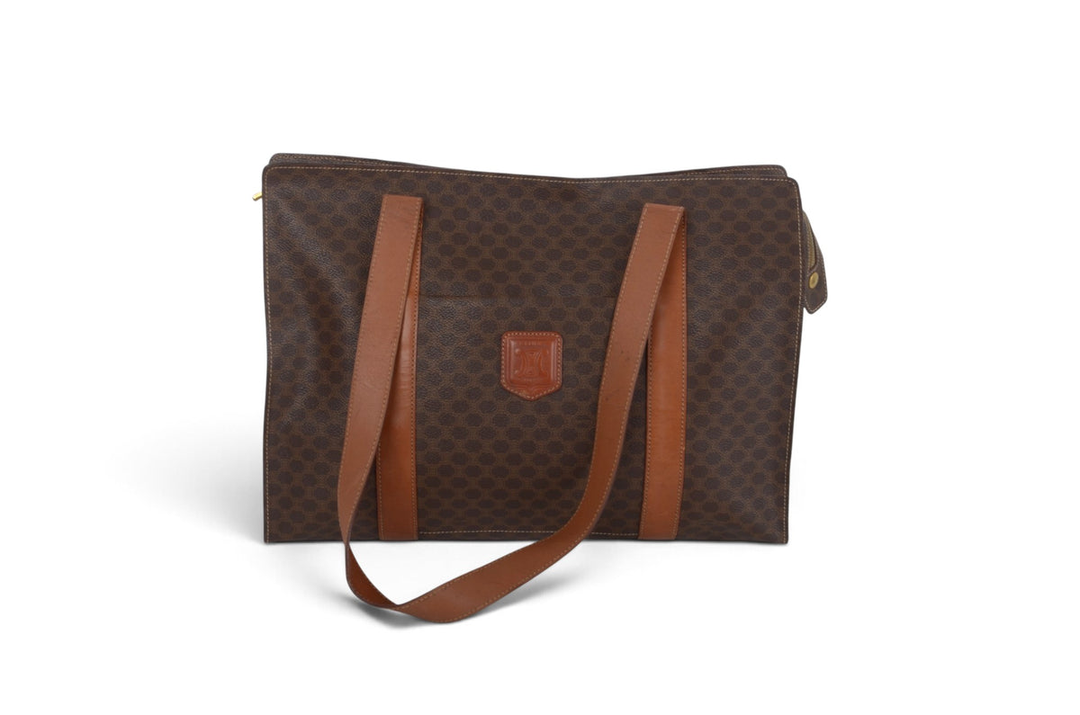Celine Vintage Triomphe Tote Shoulder Bag Handbag Monogram Designer Classic