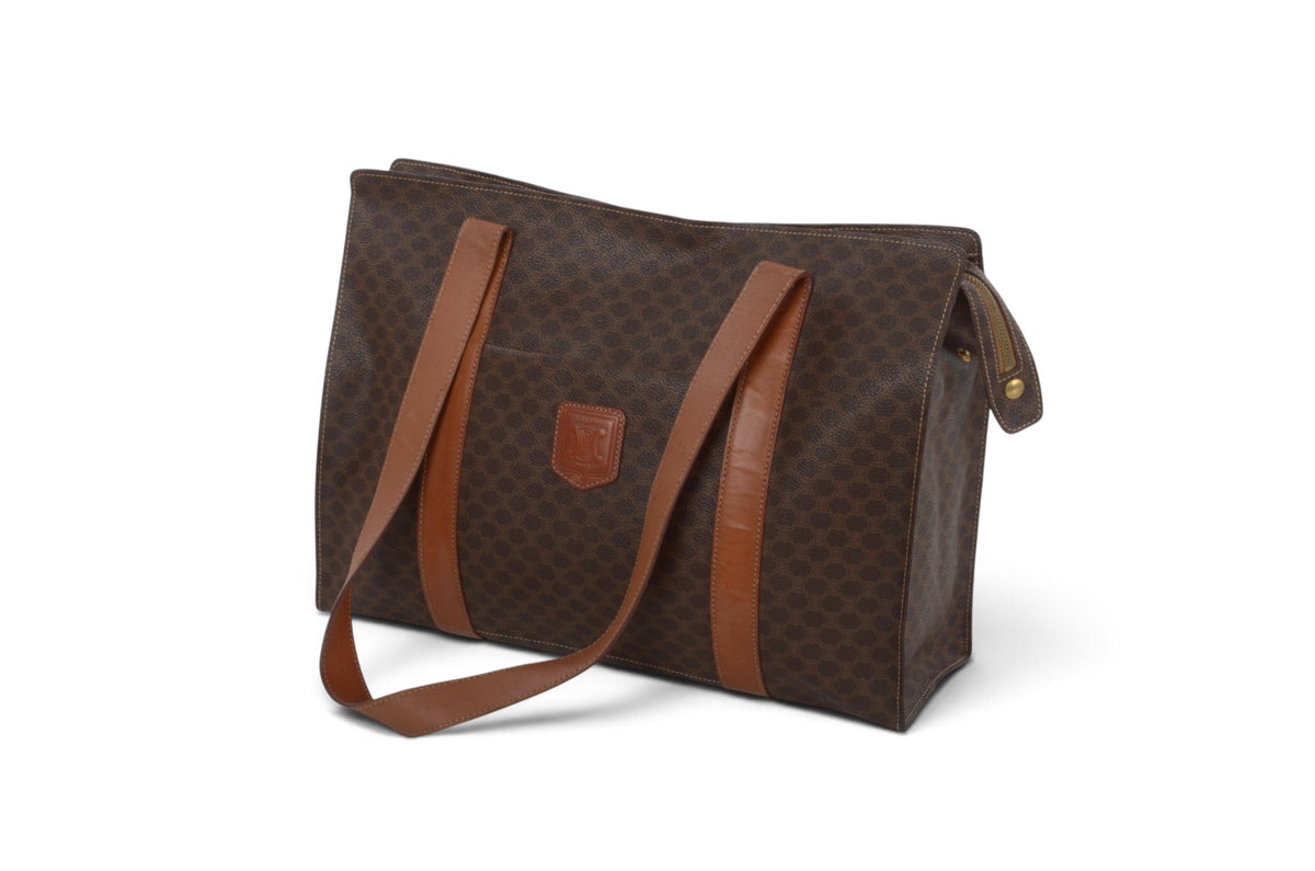 Celine Vintage Triomphe Tote Shoulder Bag Handbag Monogram Designer Classic