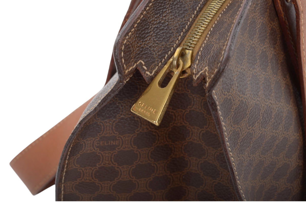 Celine Vintage Triomphe Tote Shoulder Bag Handbag Monogram Designer Classic