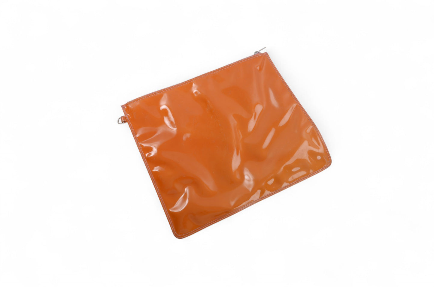 Chanel CC Triple Logo Enamel Tote Bag Handbag Patent Leather Orange Vintage Designer Classic Authentic