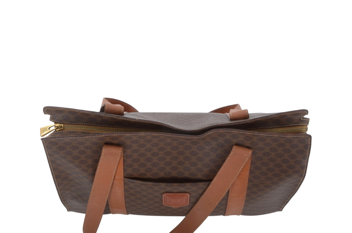 Celine Vintage Triomphe Tote Shoulder Bag Handbag Monogram Designer Classic