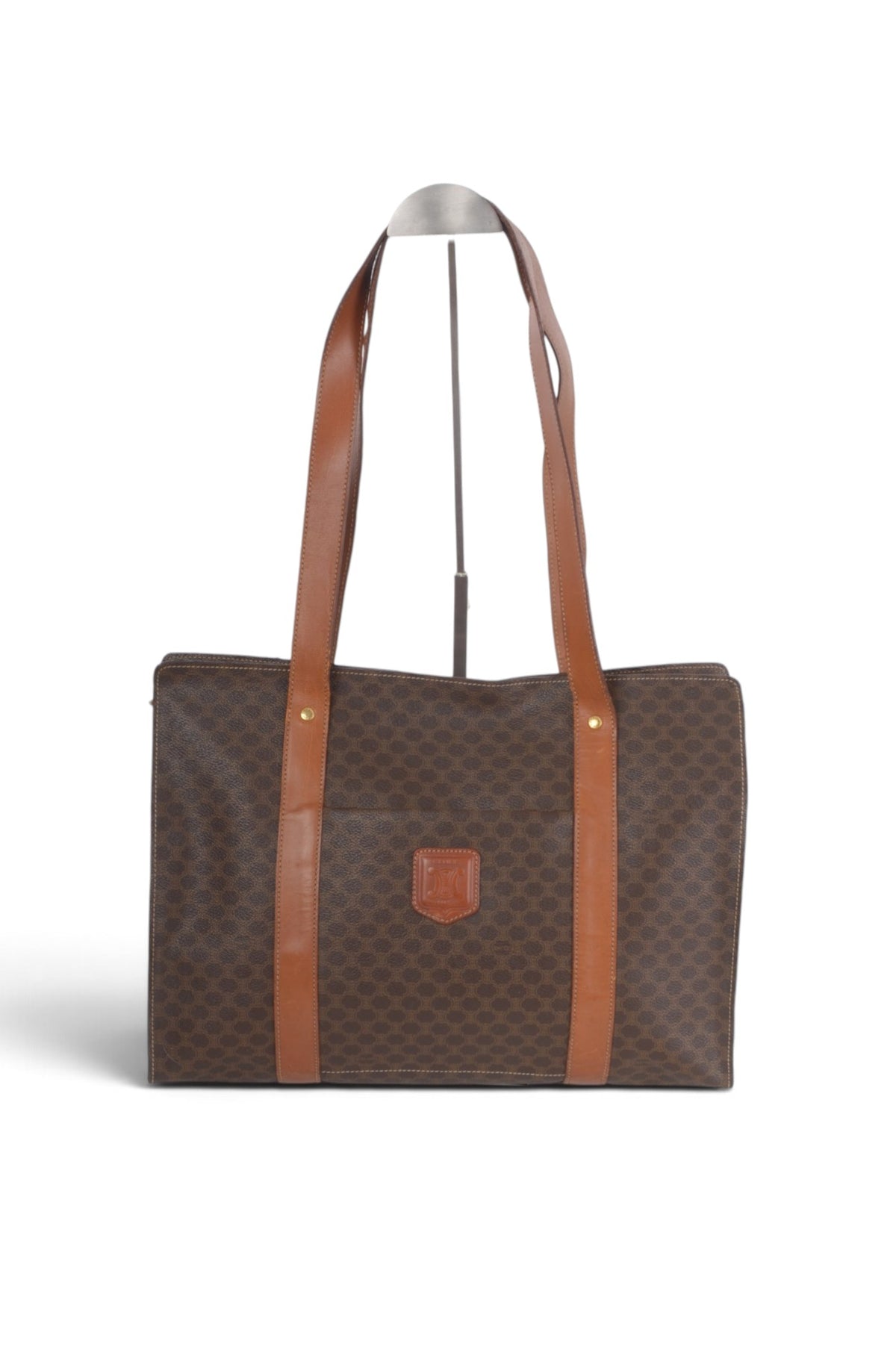 Celine Vintage Triomphe Tote Shoulder Bag Handbag Monogram Designer Classic