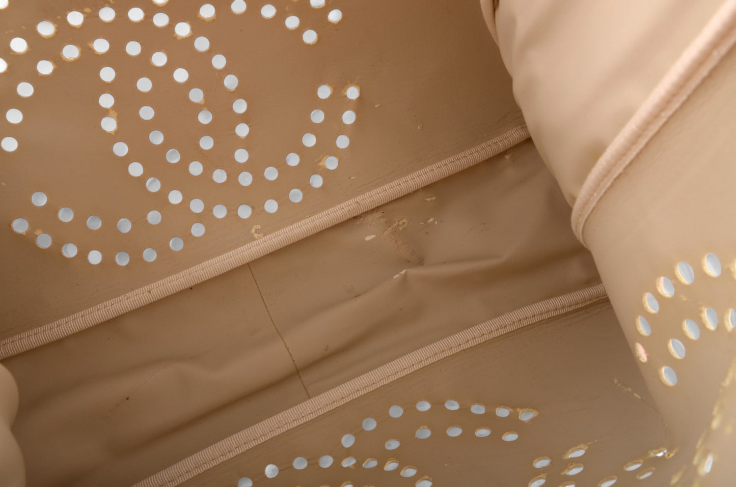 Chanel CC Triple Logo Enamel Tote Bag Handbag Patent Leather Orange Vintage Designer Classic Authentic