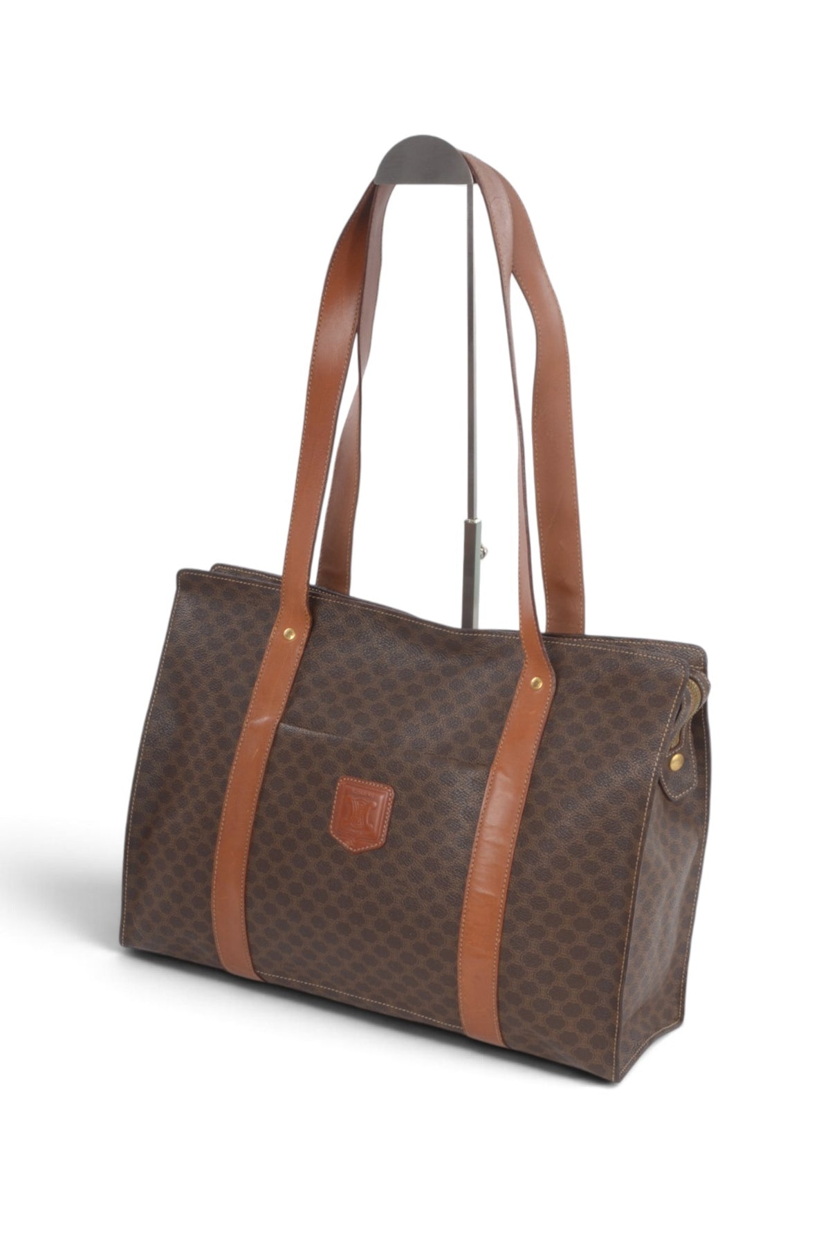 Celine Vintage Triomphe Tote Shoulder Bag Handbag Monogram Designer Classic