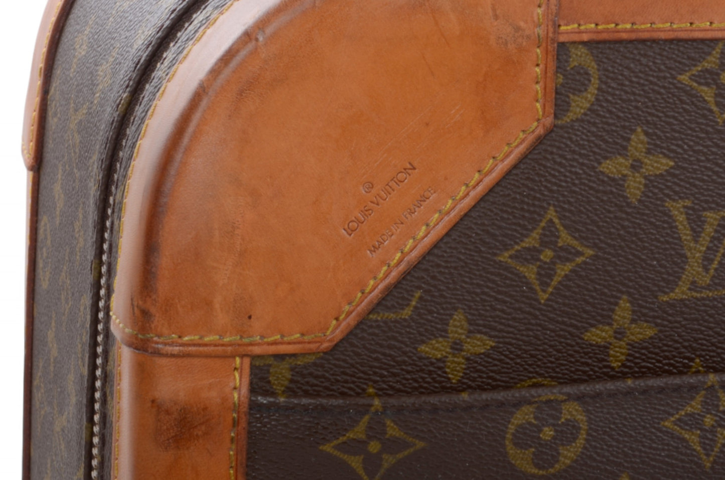 Louis Vuitton Stratos 50 Vintage Monogram Trunk Travel Bag Suitcase Leather Designer Classic Authentic