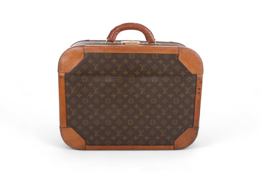 Louis Vuitton Stratos 50 Vintage Monogram Trunk Travel Bag Suitcase Leather Designer Classic Authentic