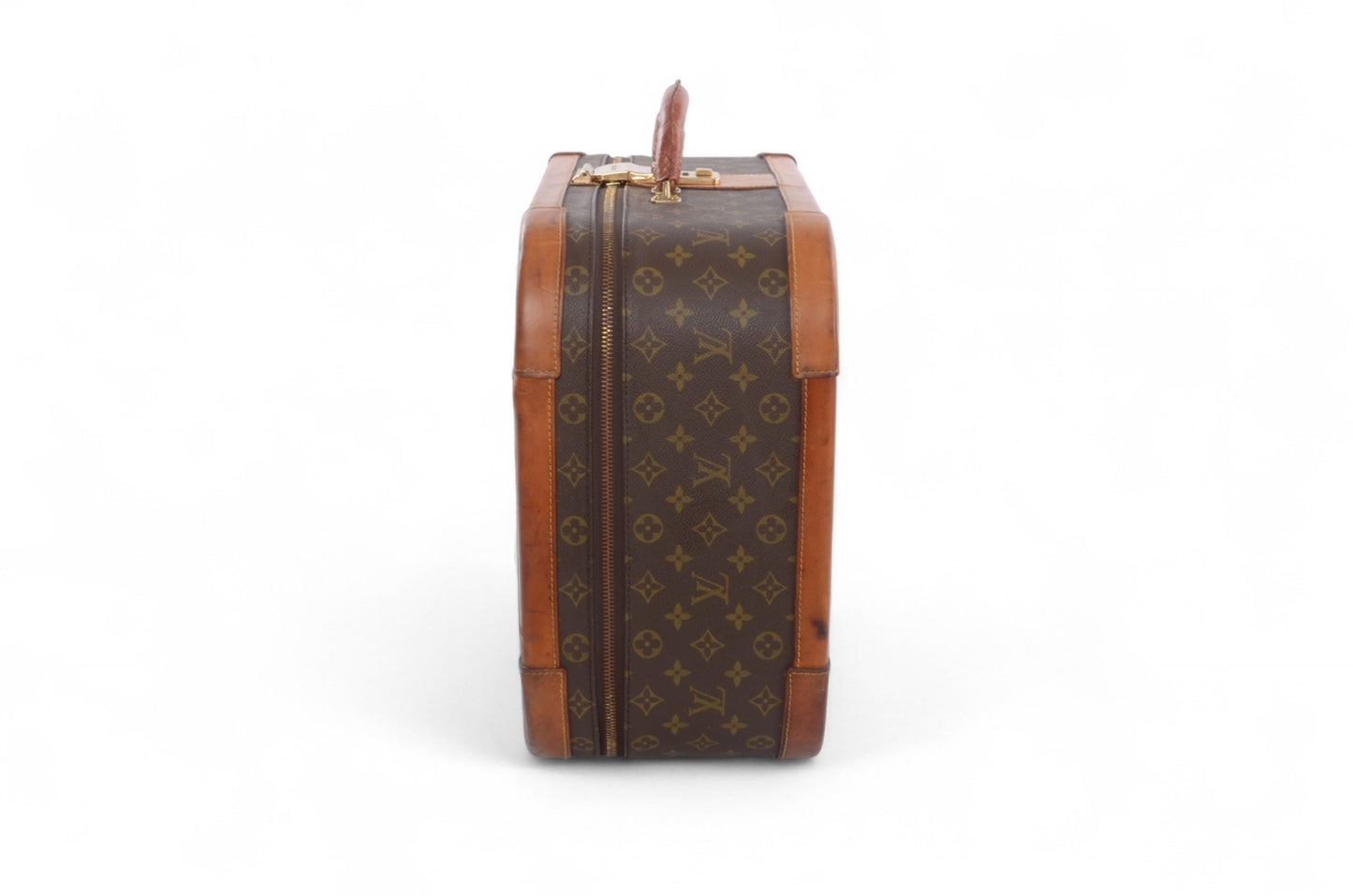 Louis Vuitton Stratos 50 Vintage Monogram Trunk Travel Bag Suitcase Leather Designer Classic Authentic