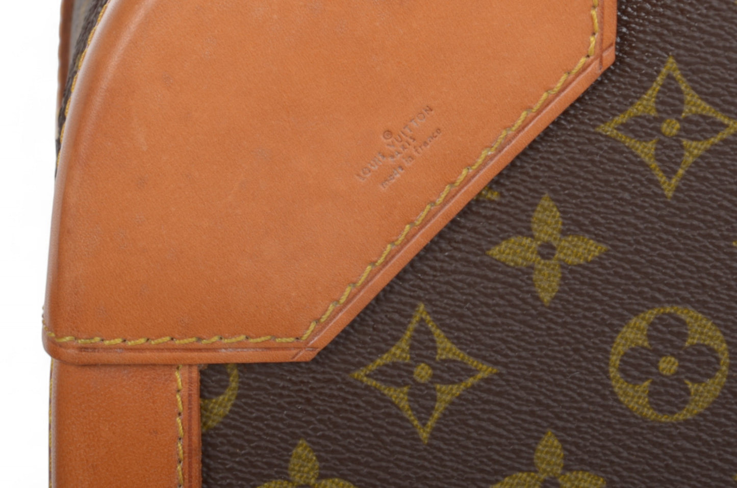 Louis Vuitton Stratos 60 Vintage Monogram Trunk Travel Bag Suitcase Leather Designer Classic Authentic