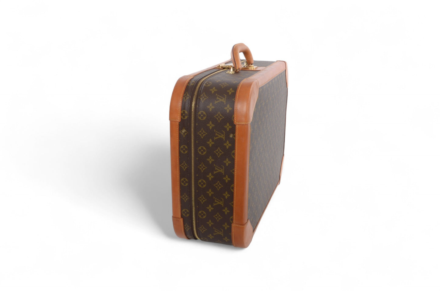 Louis Vuitton Stratos 60 Vintage Monogram Trunk Travel Bag Suitcase Leather Designer Classic Authentic