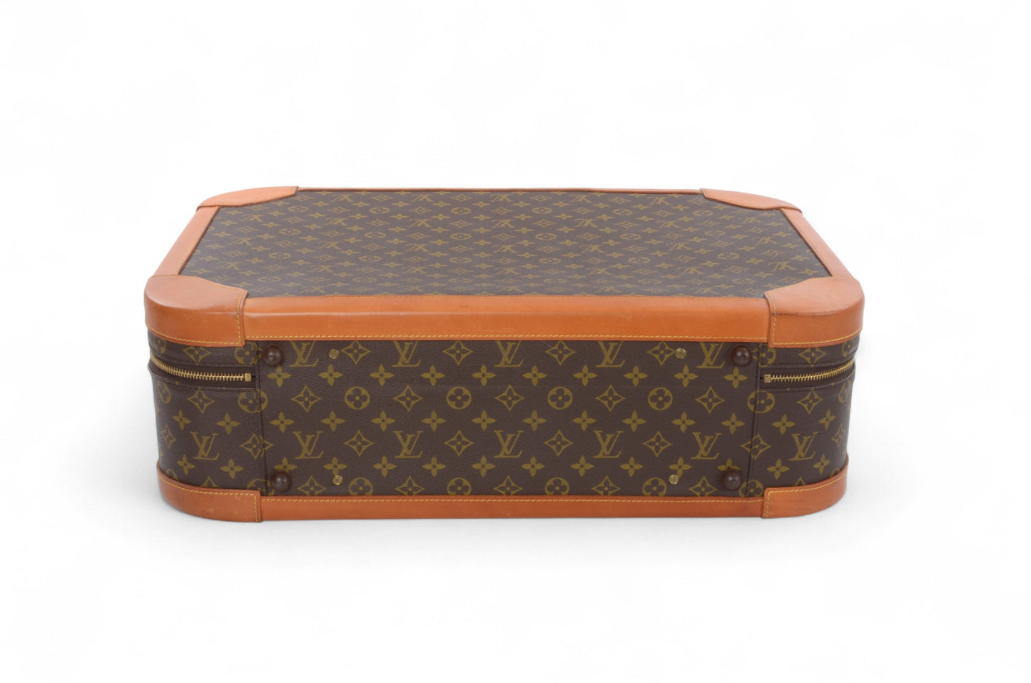 Louis Vuitton Stratos 60 Vintage Monogram Trunk Travel Bag Suitcase Leather Designer Classic Authentic