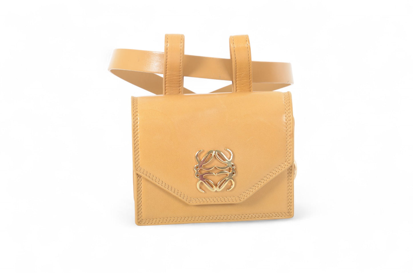 LOEWE Anagram Leather Waist Belt Bag Pouch Beige Brown