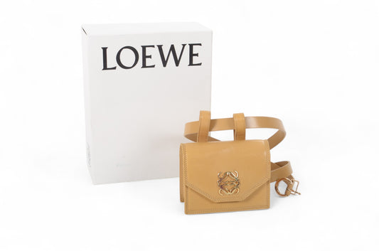 LOEWE Anagram Leather Waist Belt Bag Pouch Beige Brown