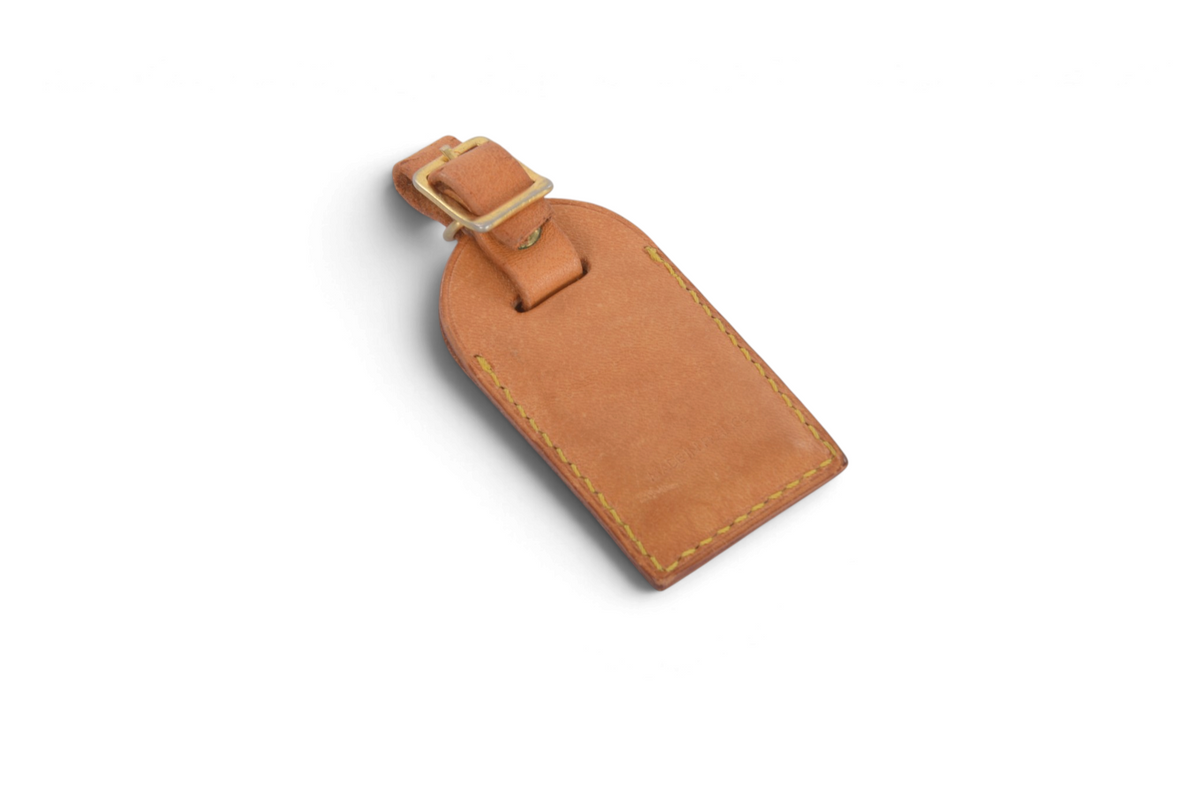 Louis Vuitton Porte Adresse Luggage Address Tag Travel Leather Initials "H.T"