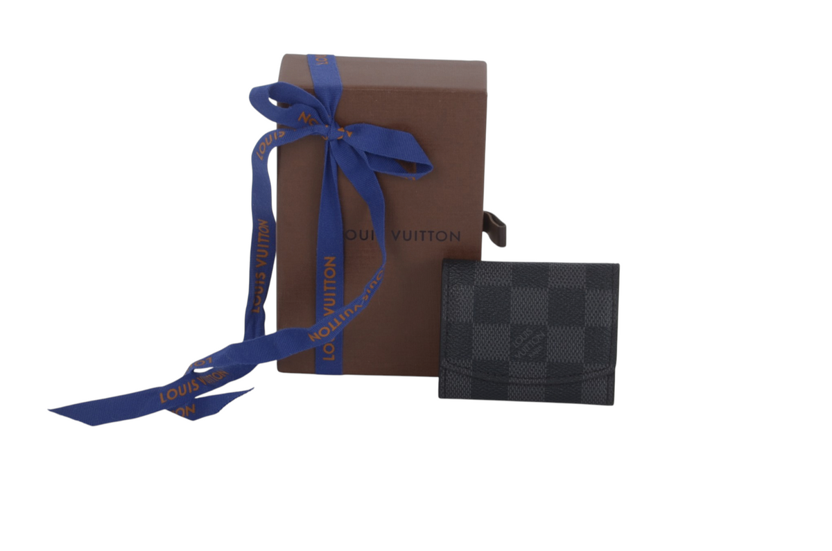 Louis Vuitton Cufflinks Case Damier Graphite Canvas Boutons de manchette Fleur Cuffs Designer Classic