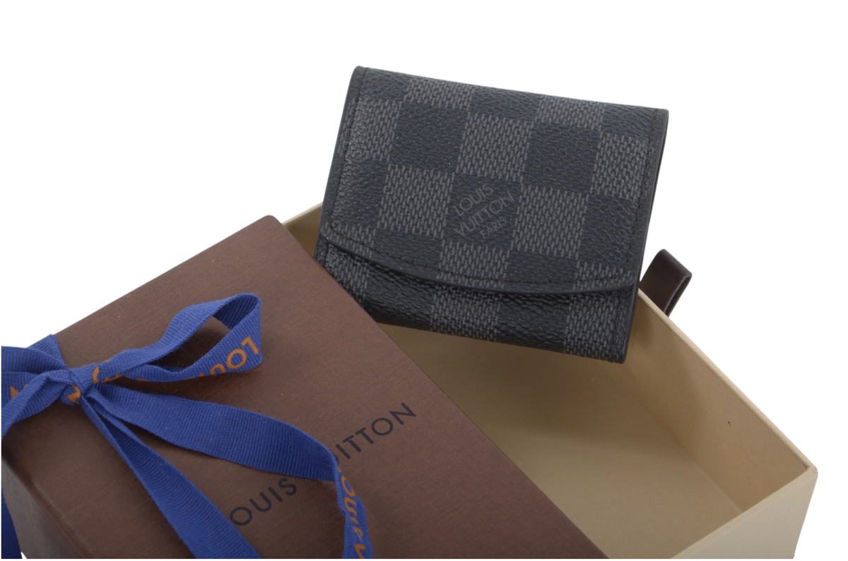 Louis Vuitton Cufflinks Case Damier Graphite Canvas Boutons de manchette Fleur Cuffs Designer Classic