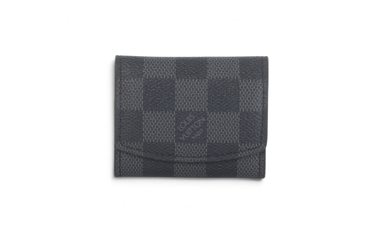 Louis Vuitton Cufflinks Case Damier Graphite Canvas Boutons de manchette Fleur Cuffs Designer Classic