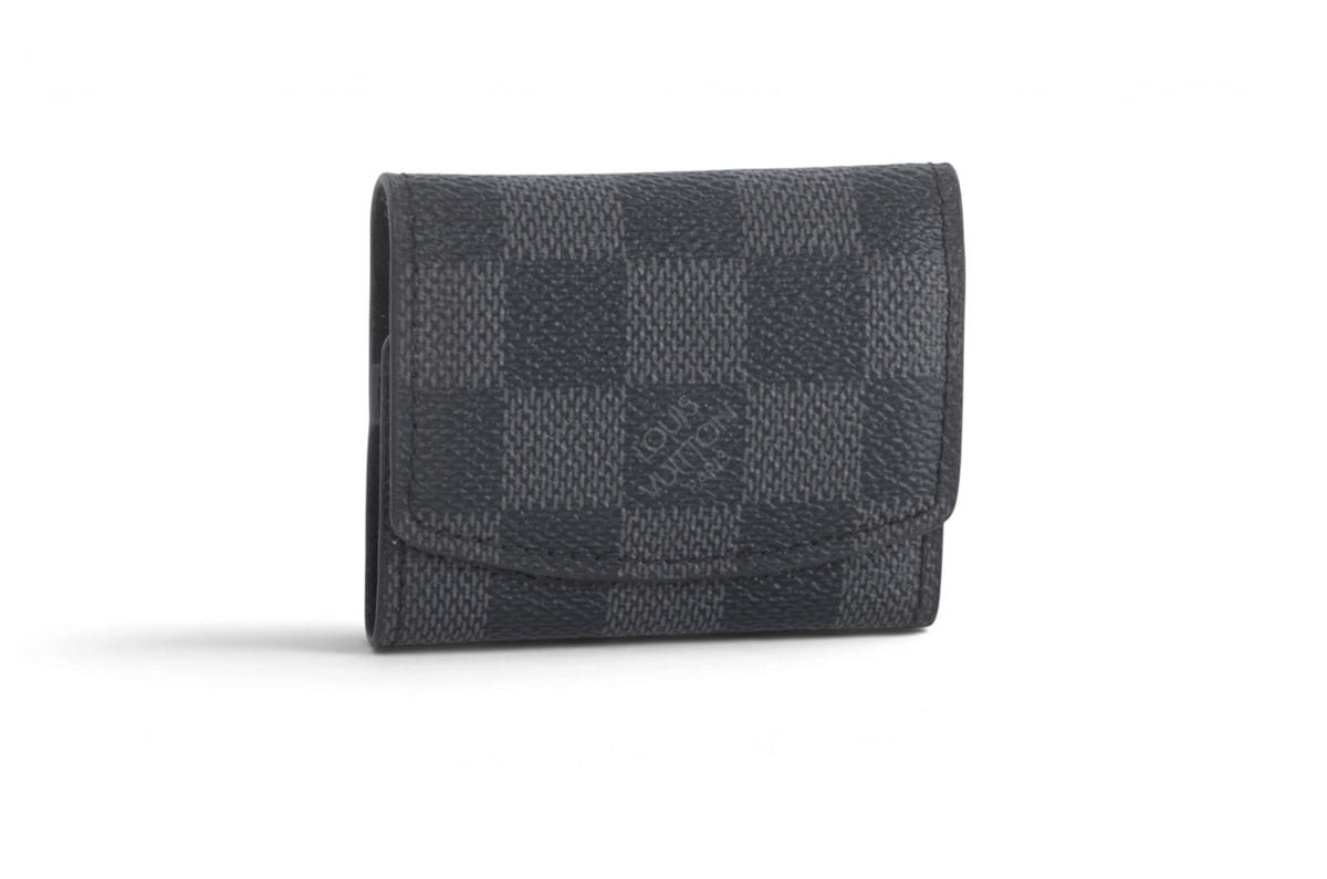 Louis Vuitton Cufflinks Case Damier Graphite Canvas Boutons de manchette Fleur Cuffs Designer Classic