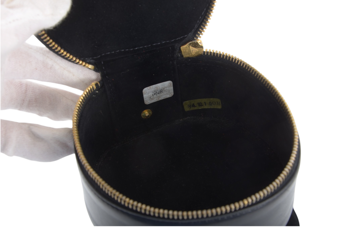 Chanel Jewelry Case Box Travel Vanity Bag CC Logo Vintage Lambskin Leather Black Make Up Pouch Designer Classic