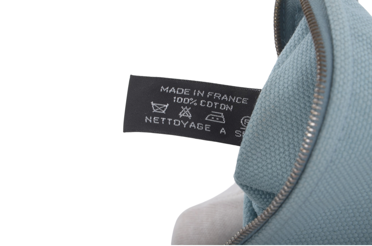 Hermès Blue Case Pouch Toiletry Make Up Bag 100% cotton Babyblue Designer Classic