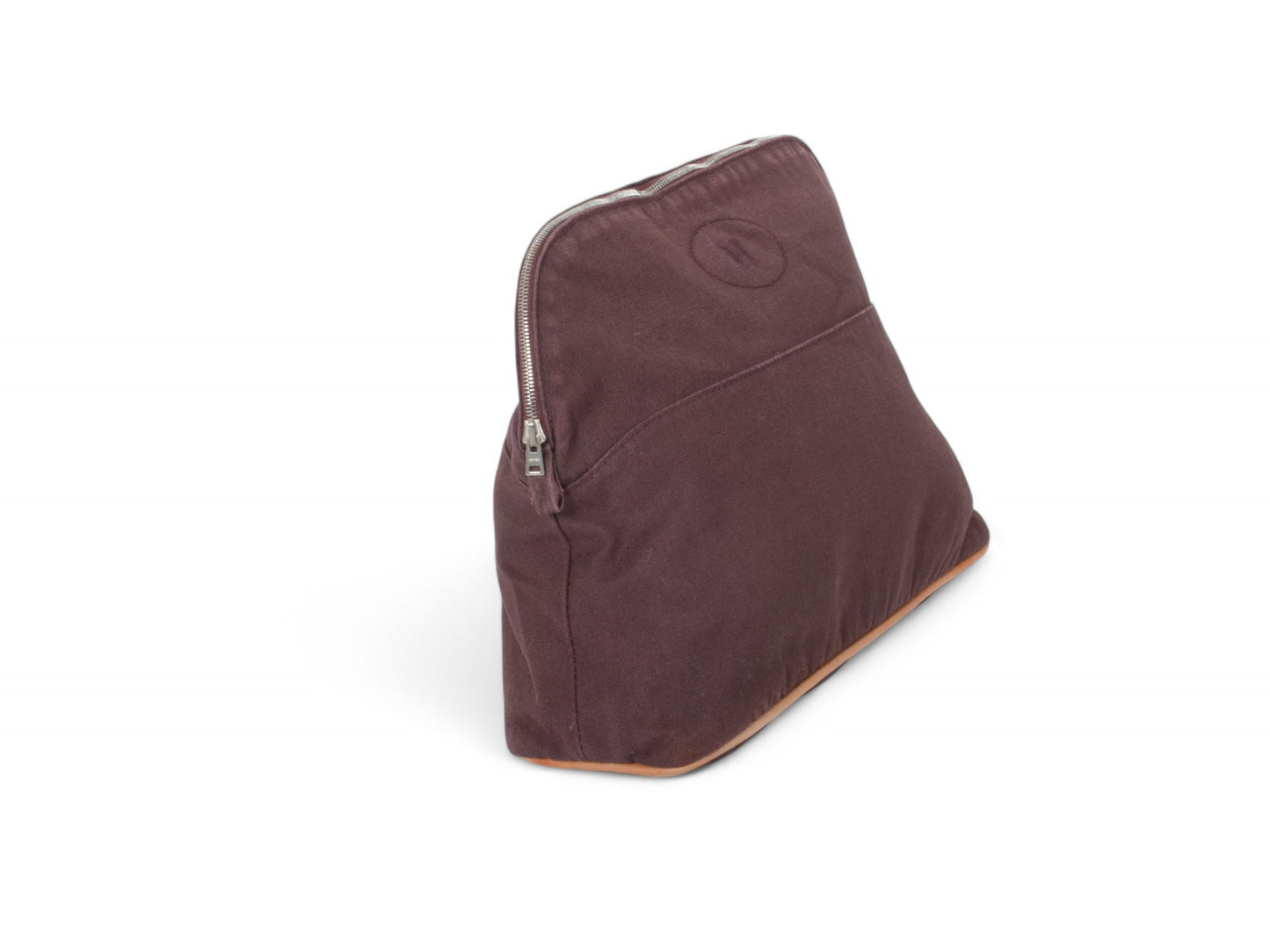 Hermès Bolide 31 Case Pouch Toiletry Make Up Bag 100% cotton Brown Burgundy
