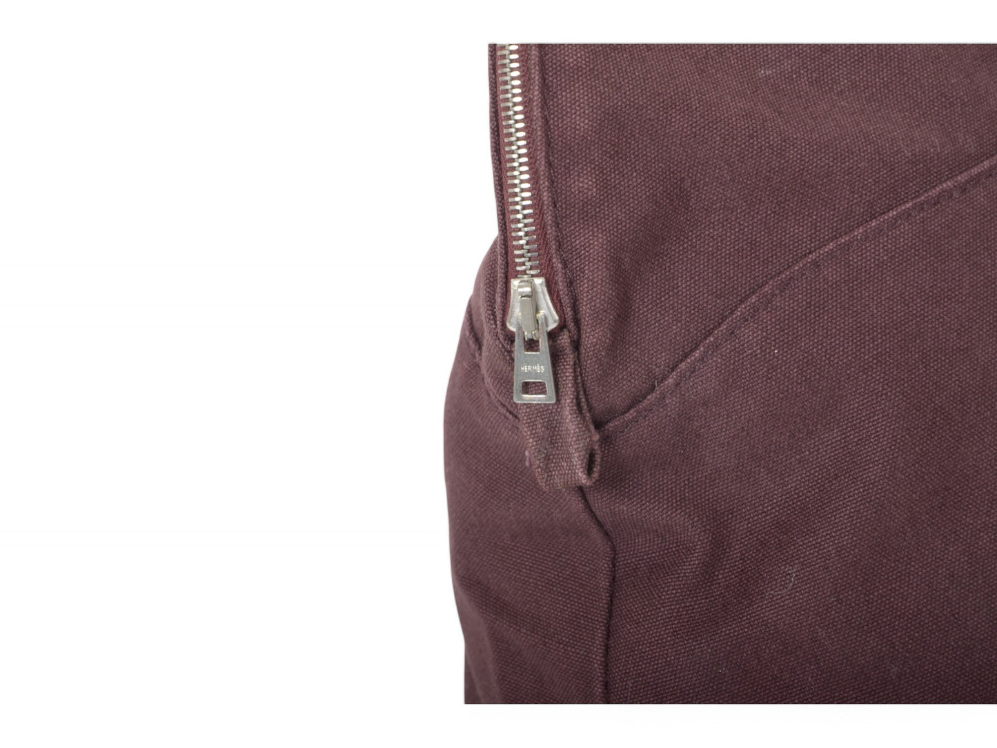 Hermès Bolide 31 Case Pouch Toiletry Make Up Bag 100% cotton Brown Burgundy